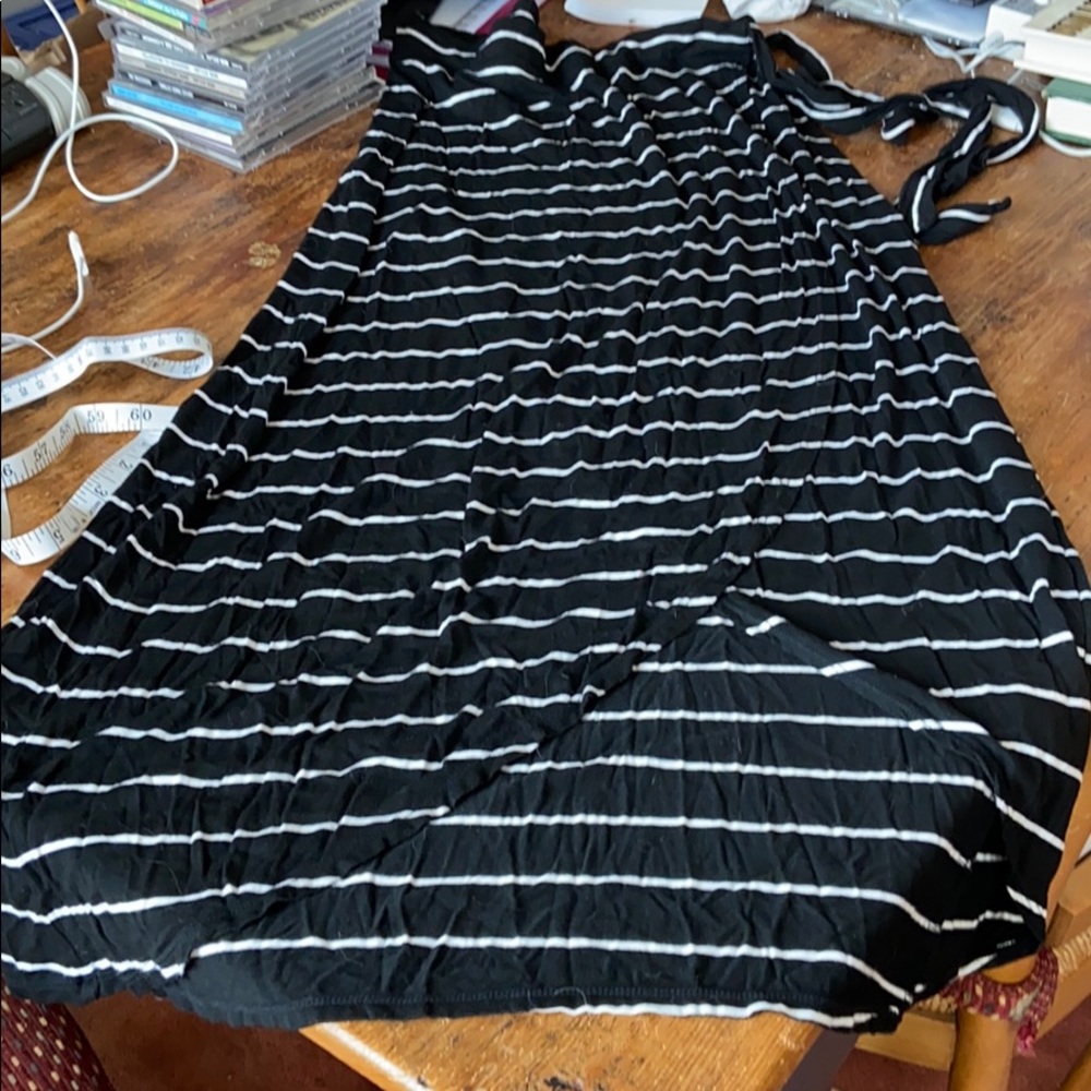 Black and White Striped Women's Skirt